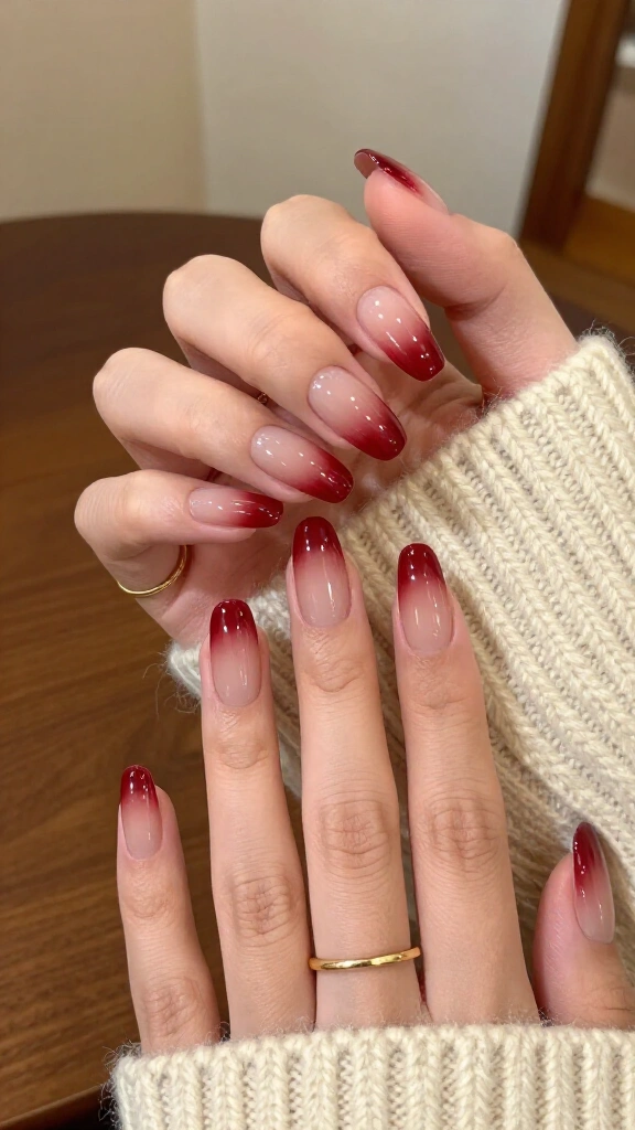 Blood Red Half-Dip Ombré