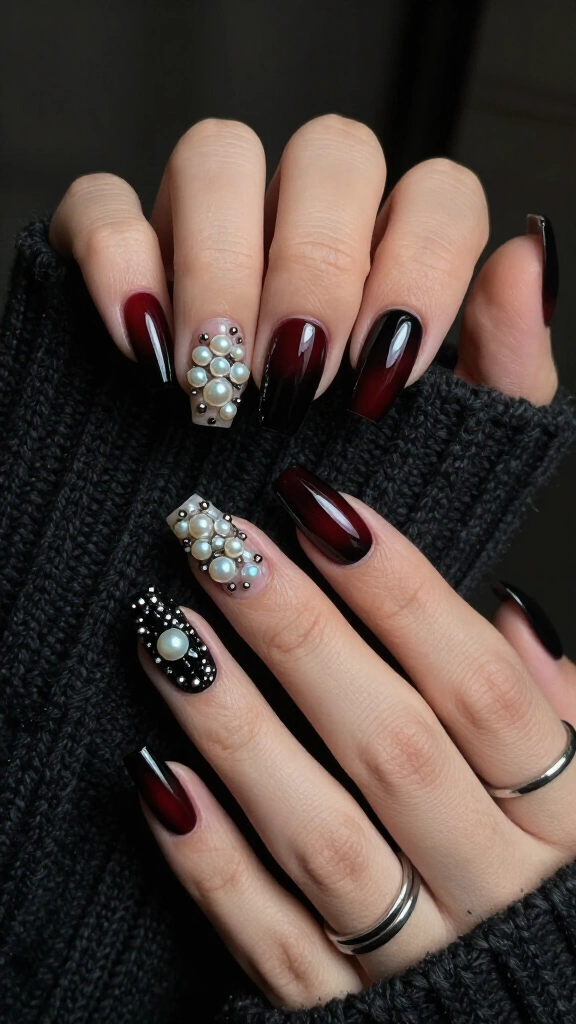 Edgy Goth Pearl Embellishments