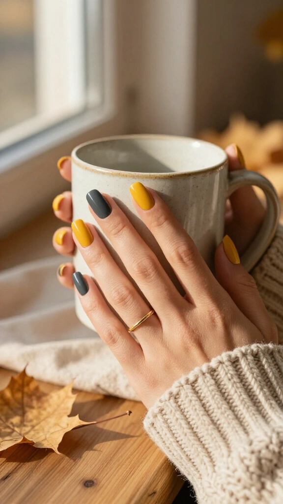 Mustard and Charcoal Contrast