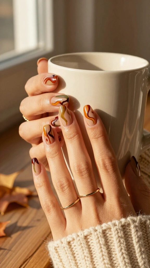 Retro 70s Autumn Swirls