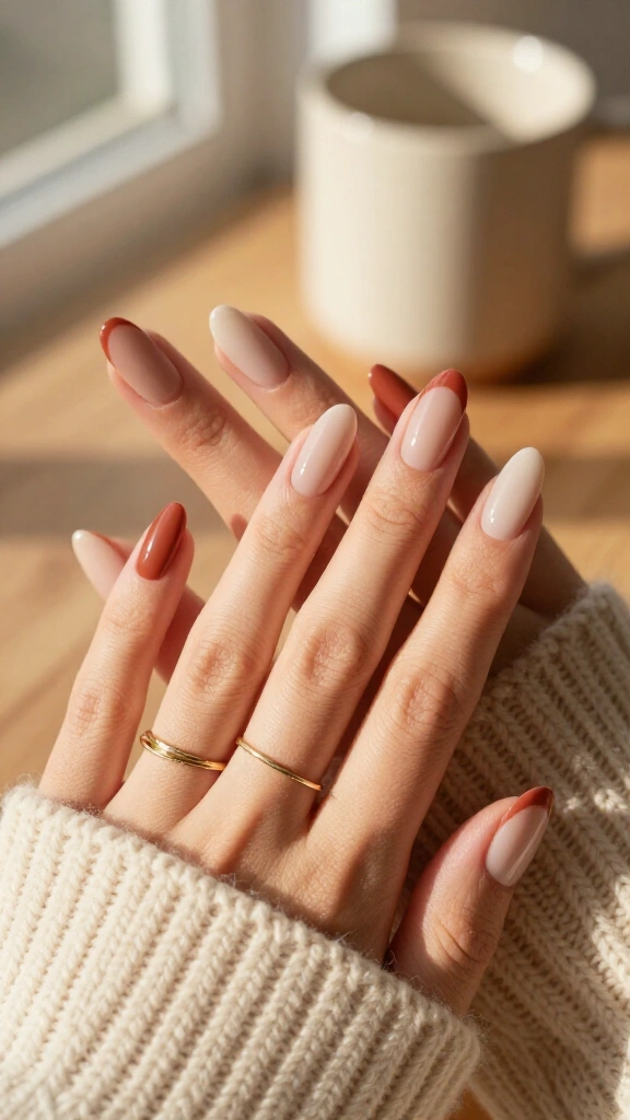 Dusty Terracotta French Tips
