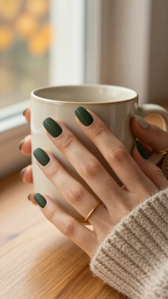 Dark Olive Corduroy Lines