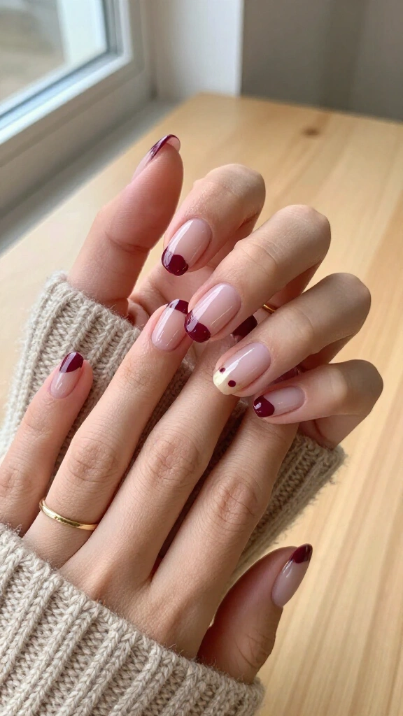 Burgundy aura dots