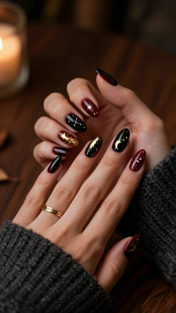 Celestial Gold on Deep Berry