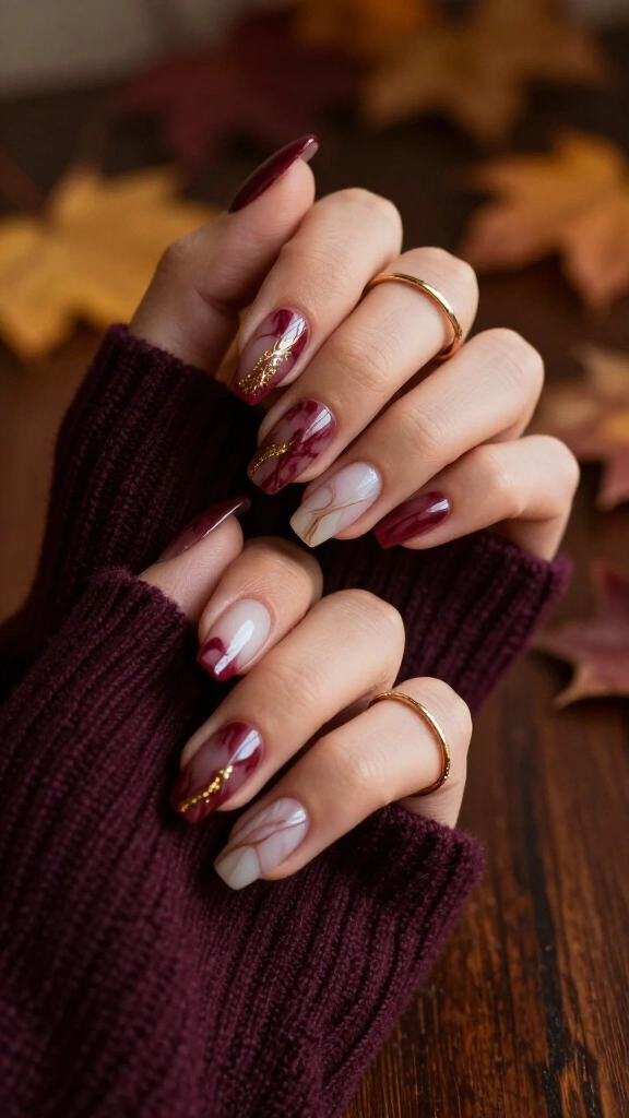 Crimson Smoke & Marble Swirls
