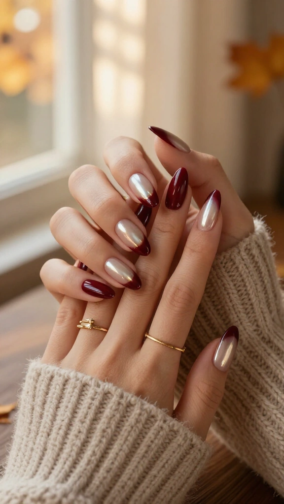 Cabernet Glazed Donut Nails