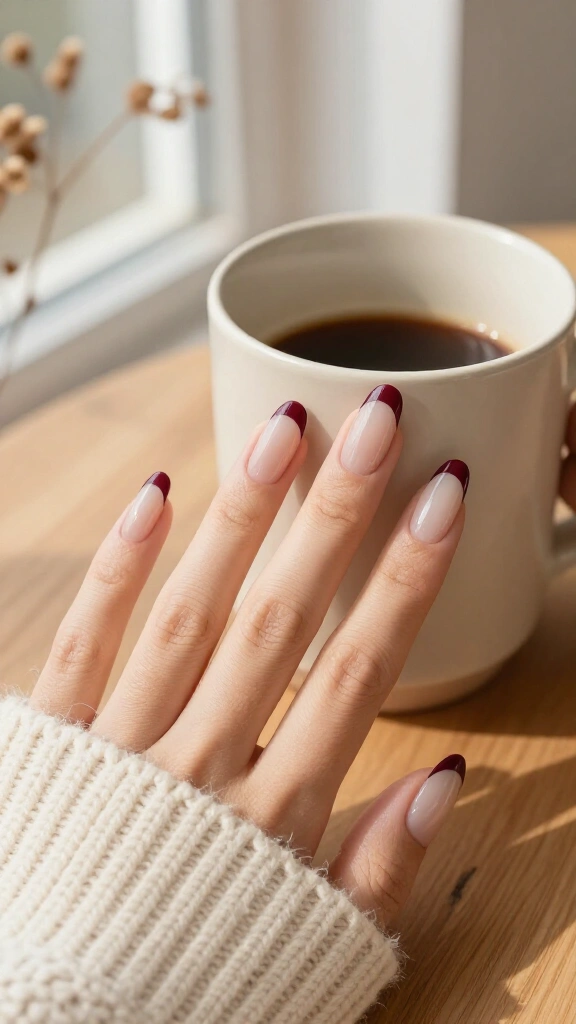 Modern Plum French Micro-Tips