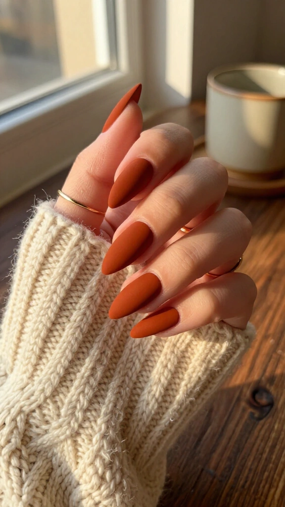 Matte rust stilettos