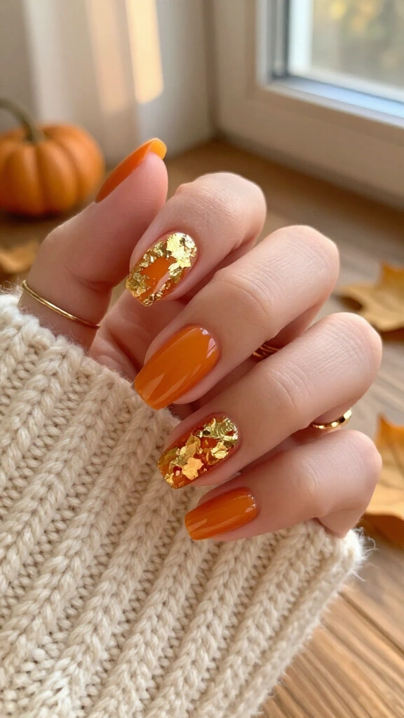 Gold leaf marigold accents