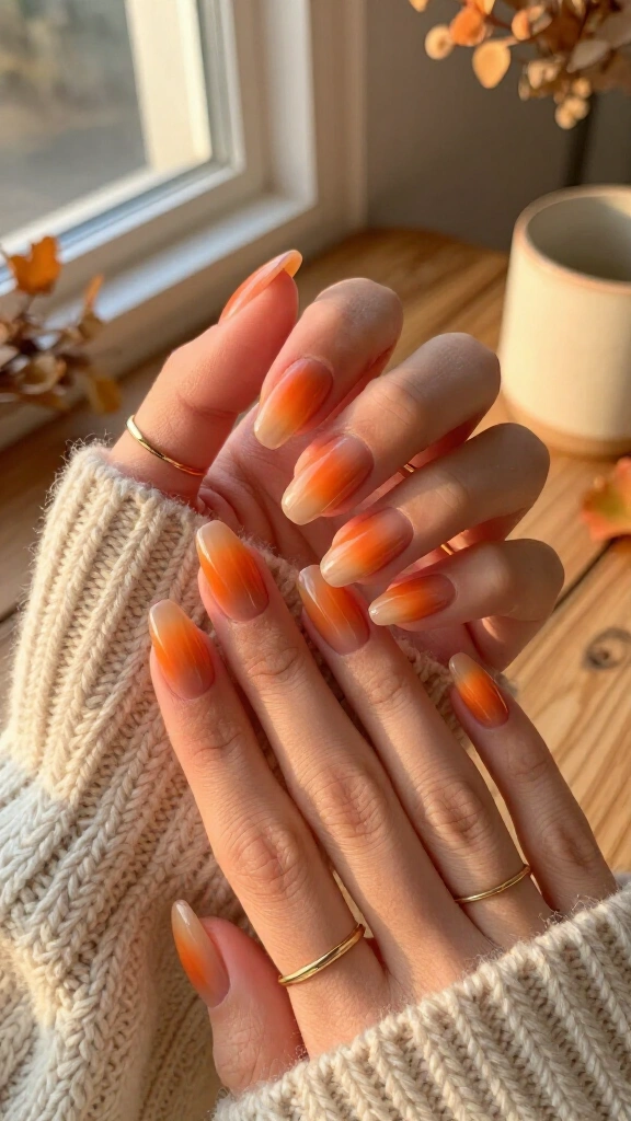 Sunset aura nails