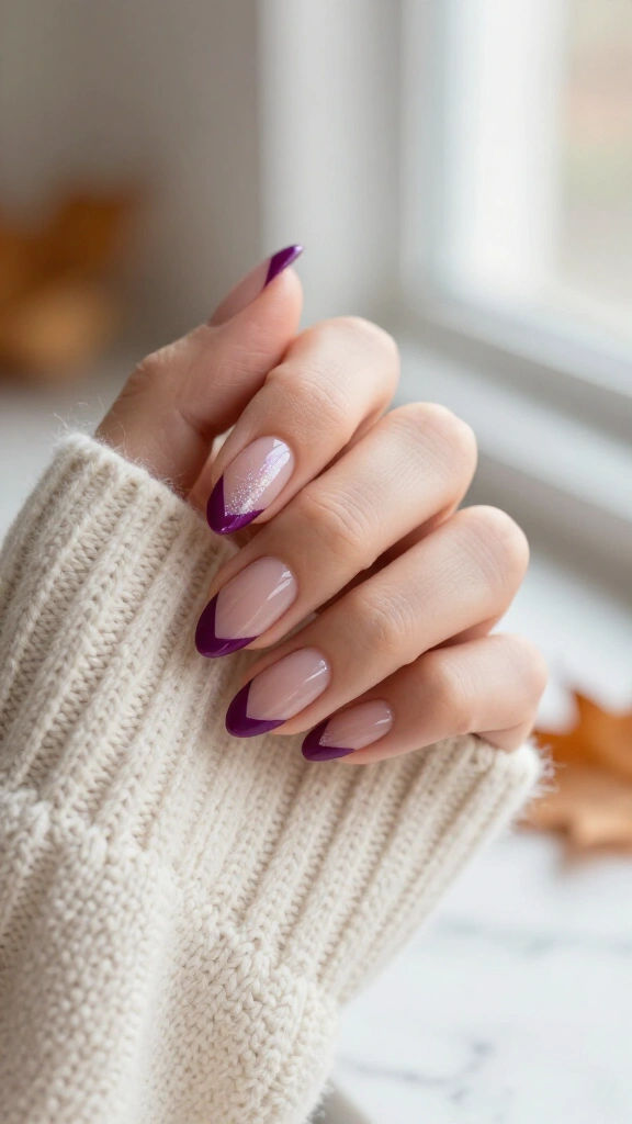 Frosted Boysenberry French V-Tips