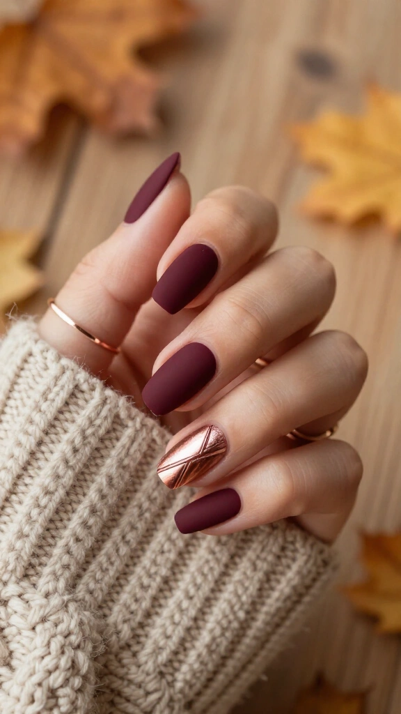 Spiced Plum with Rose Gold Striping Tape