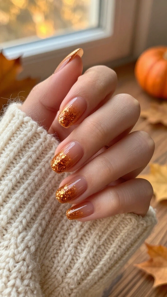 Pumpkin pie glitter fade
