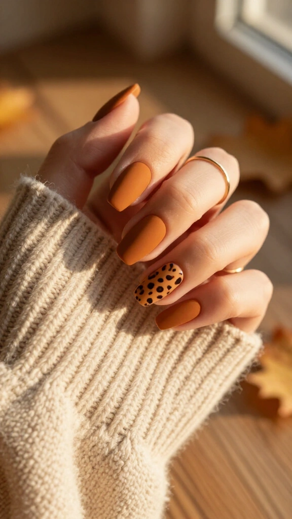 Burnt ochre animal print