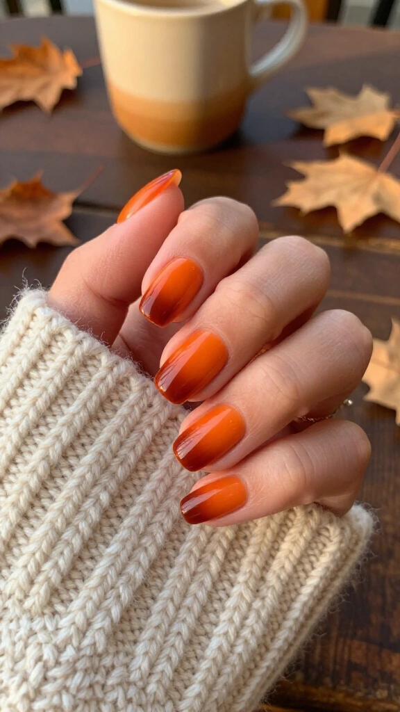 Fiery orange ombré