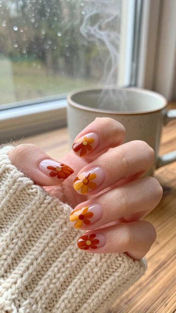 Abstract Retro 70s Florals