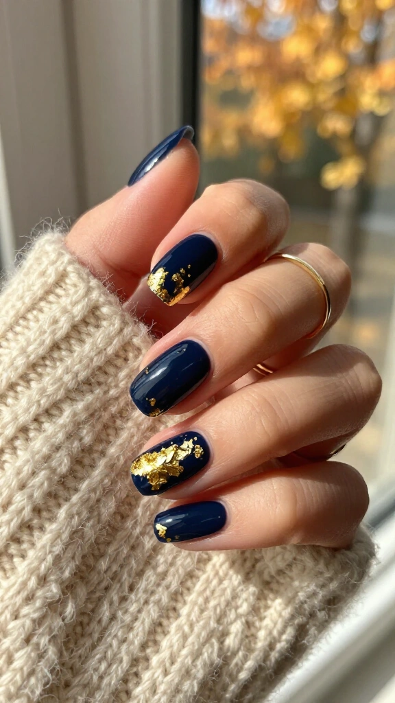 Midnight Navy with Gold Foil Accents