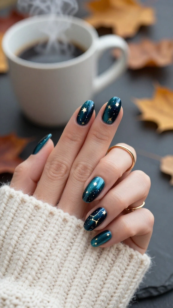 Celestial Deep Teal & Star Decals