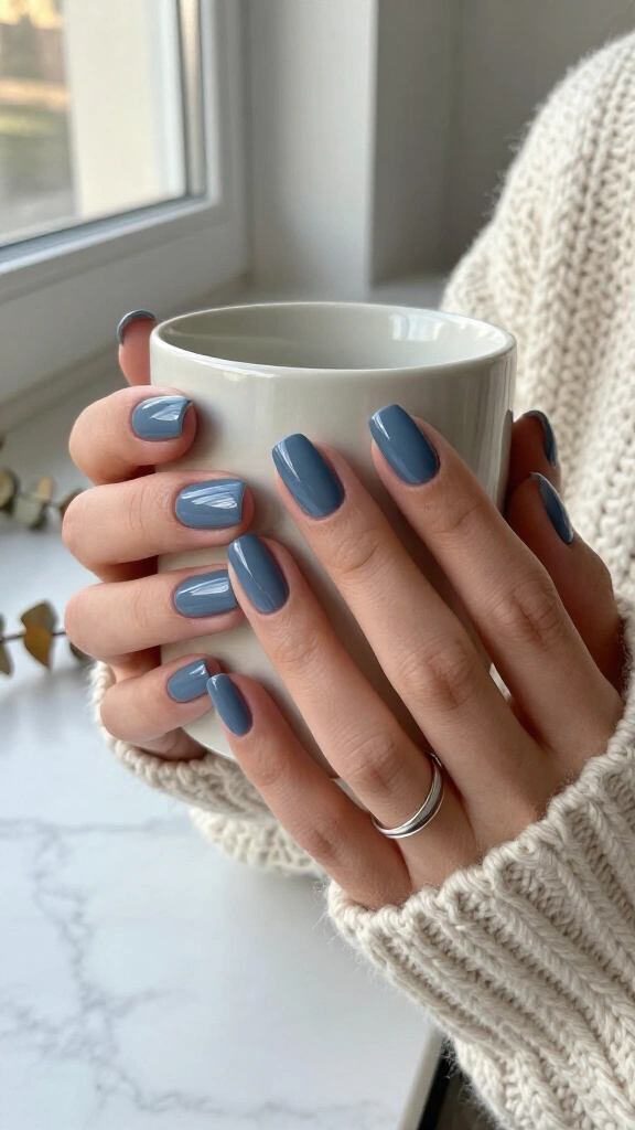 Steel Blue Matte and Gloss Double-French