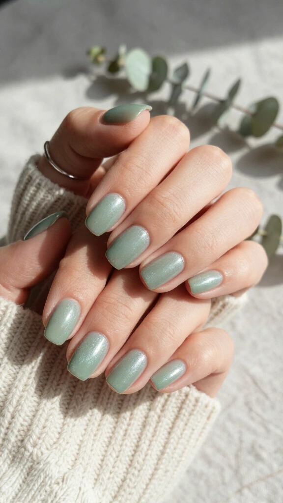 Frosted Eucalyptus Sheer