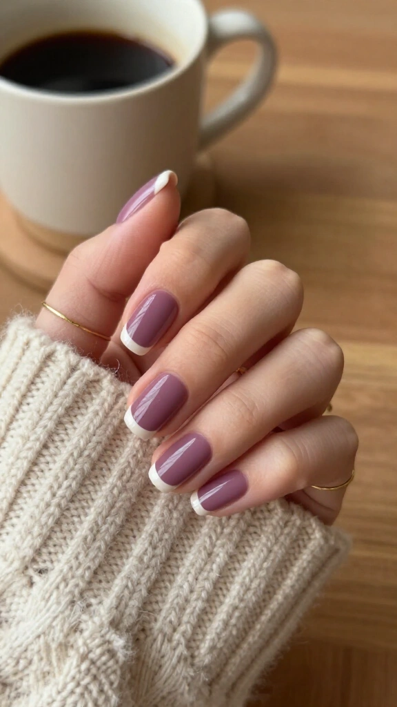 Muted Plum with Matte-Gloss Contrast
