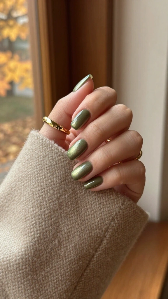 Olive oil chrome sheen
