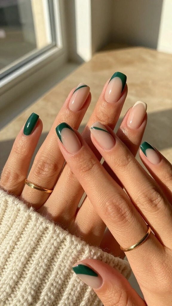 Autumn emerald negative space
