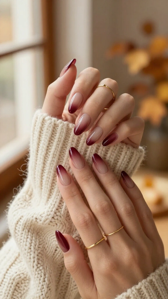 Rich Merlot to Nude Gradient