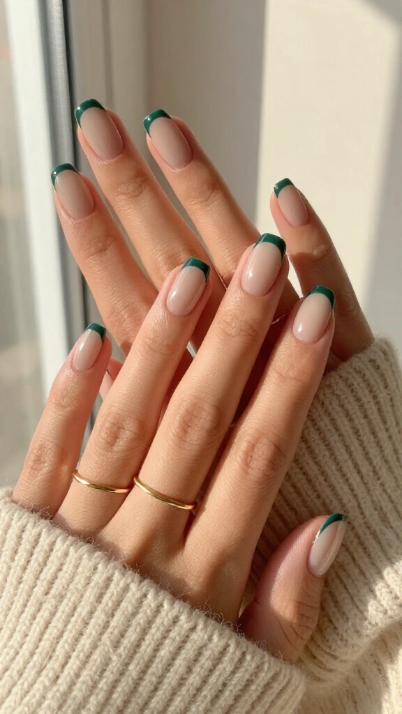 Forest green minimalist dots