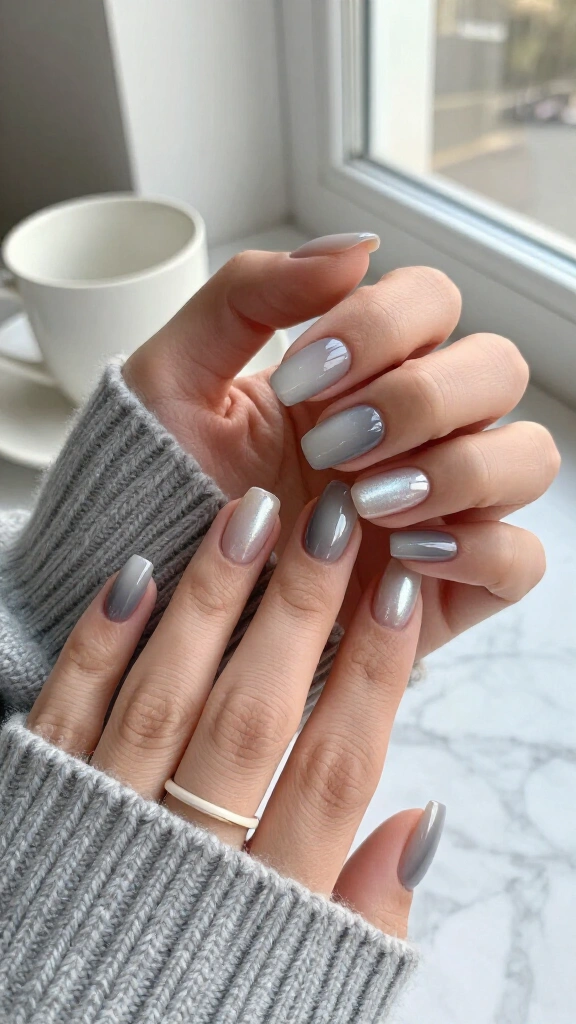 Slate Gray to Misty Pearl