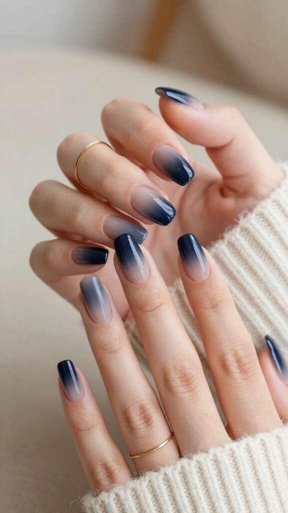 Deep Navy to Midnight Smoke