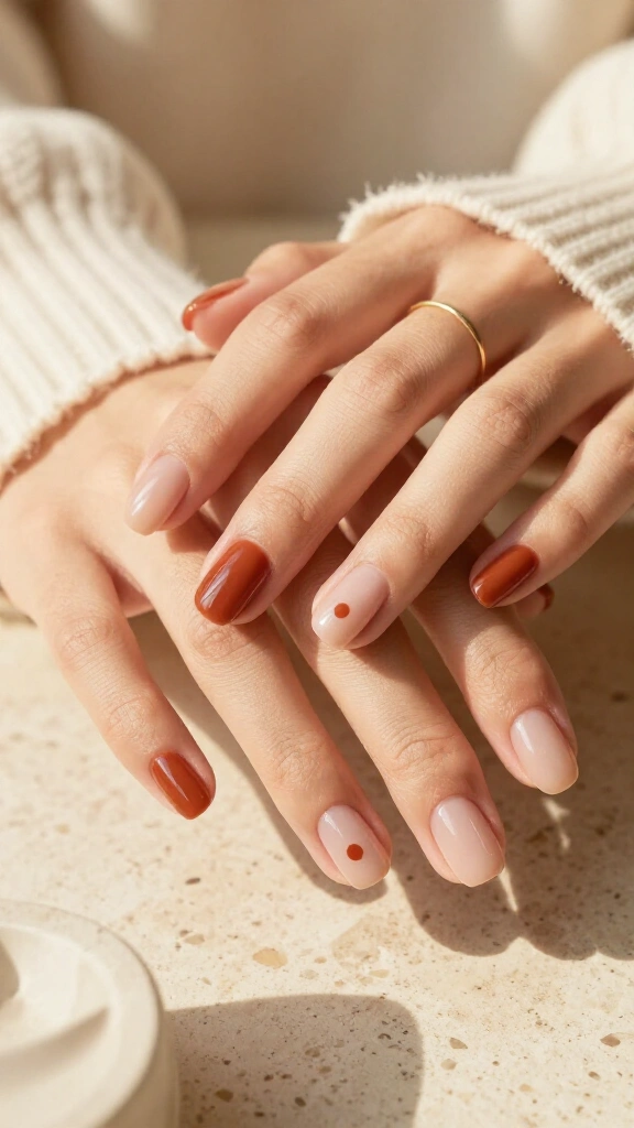 Burnt Sienna Minimalist Dots