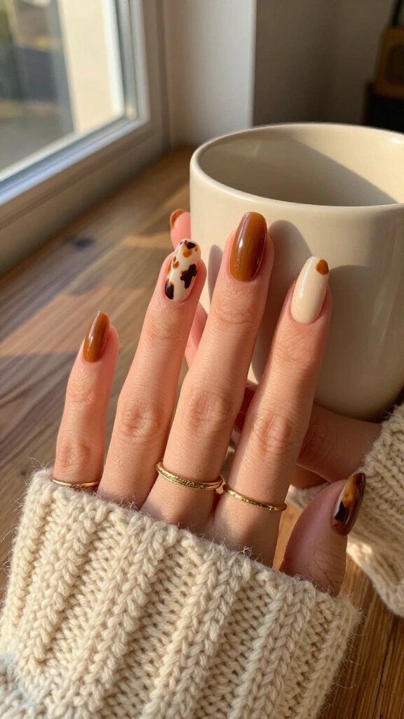 Classic caramel cow print