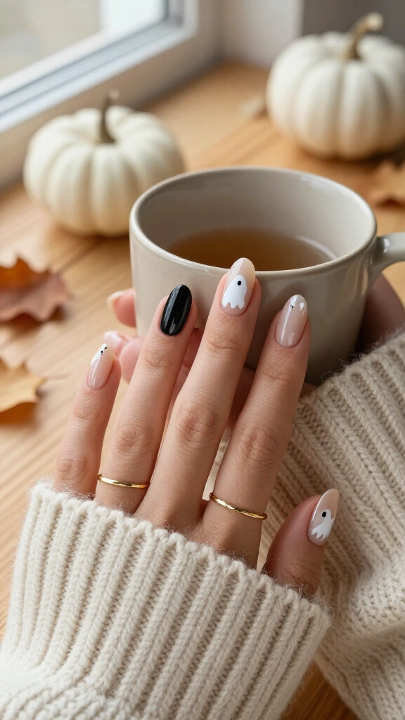 Spooky-Chic Negative Space Ghosts