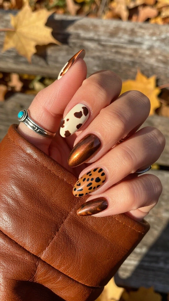 Burnished bronze leopard and cow mix