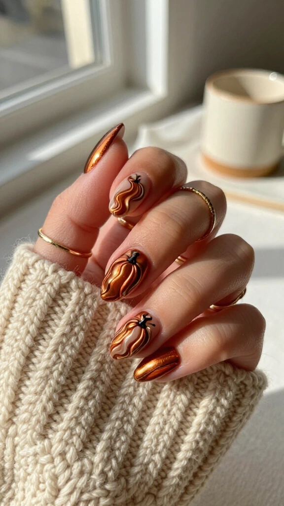 Groovy 3D Pumpkin Swirls