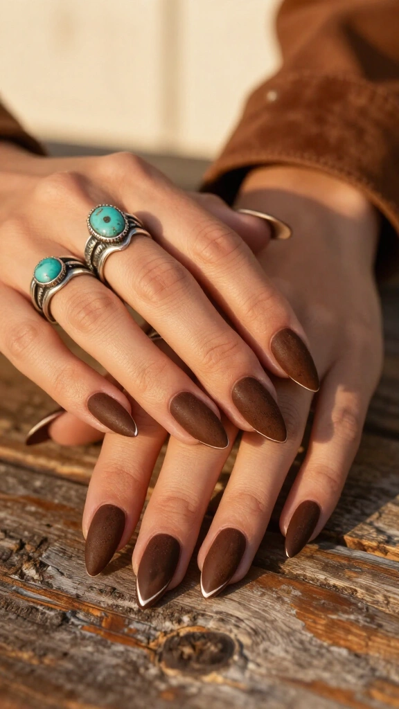 Espresso suede stiletto tips