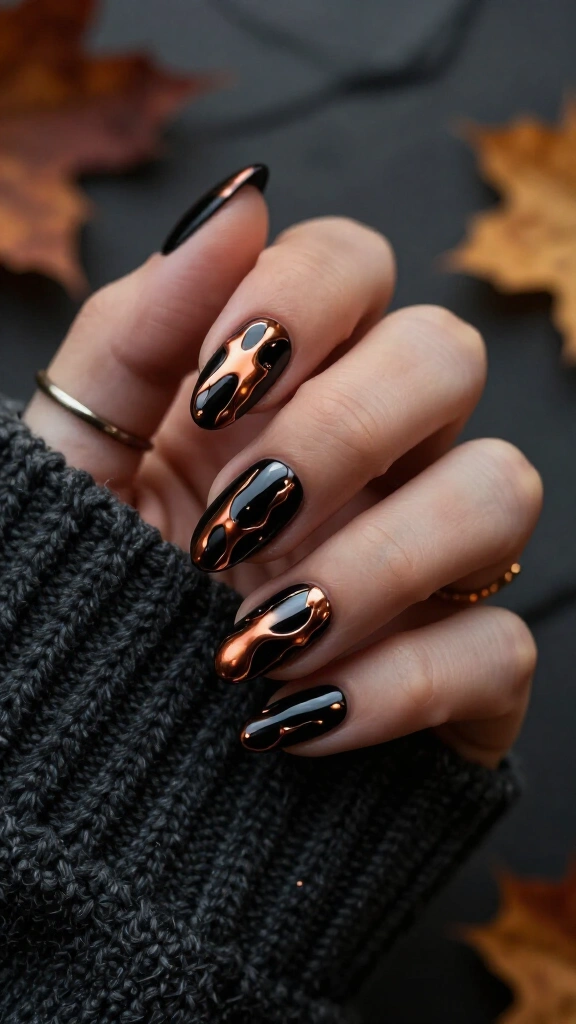 Abstract Melting Lava Chrome
