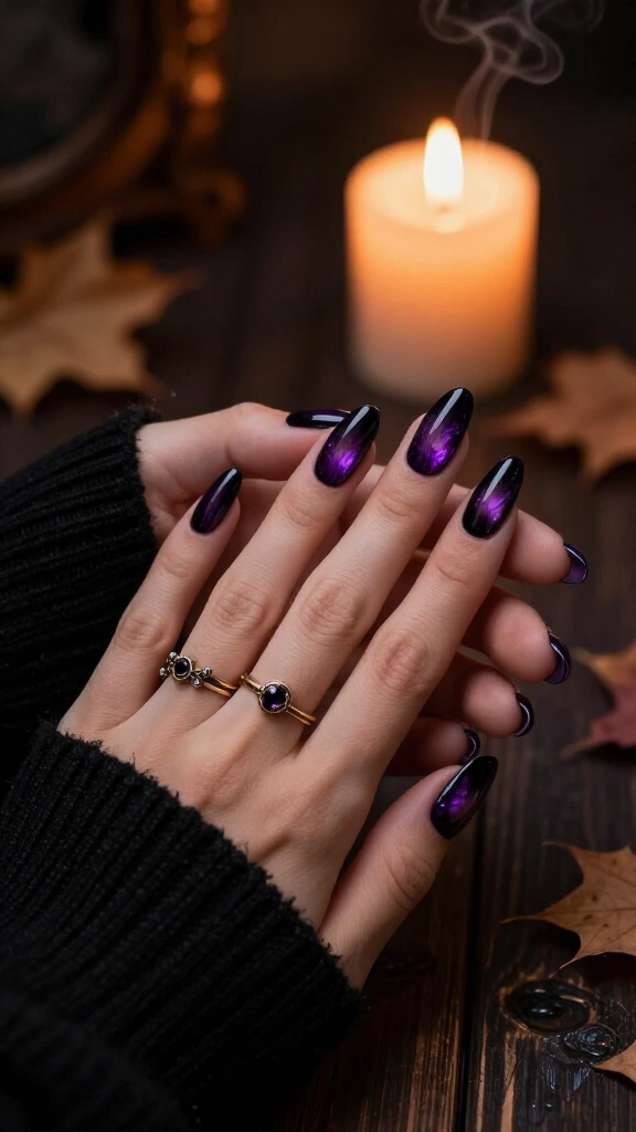 Deep Plum Aura Nails