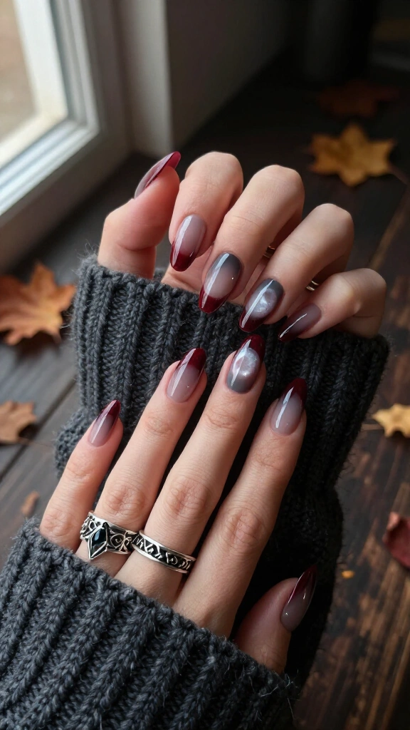 Blood Moon Crimson French Tips