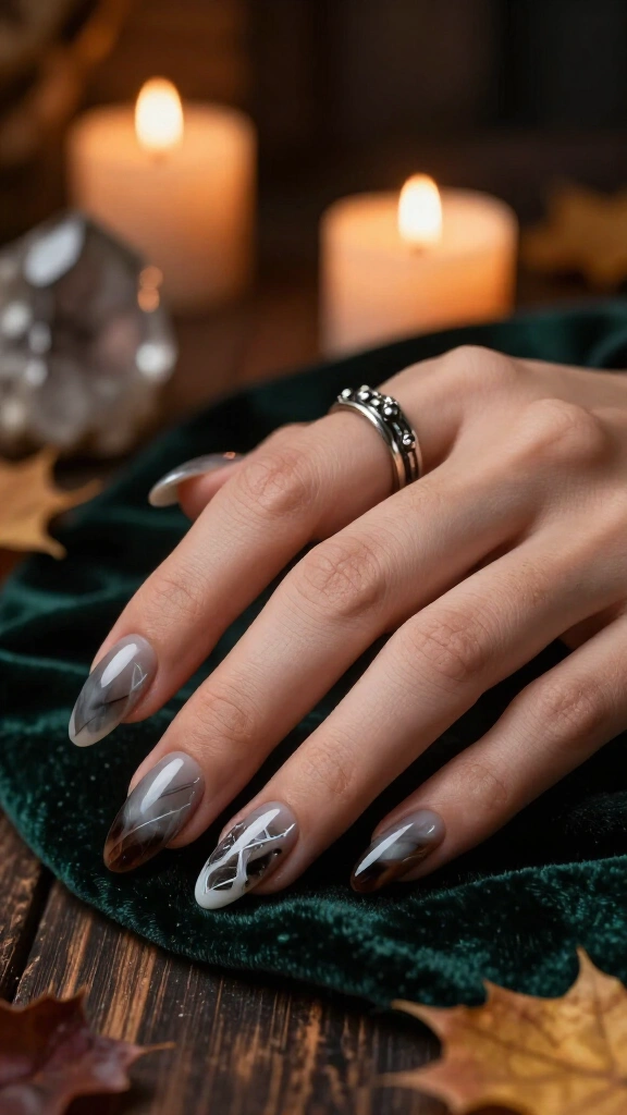 Smoky Quartz Crystal Nails