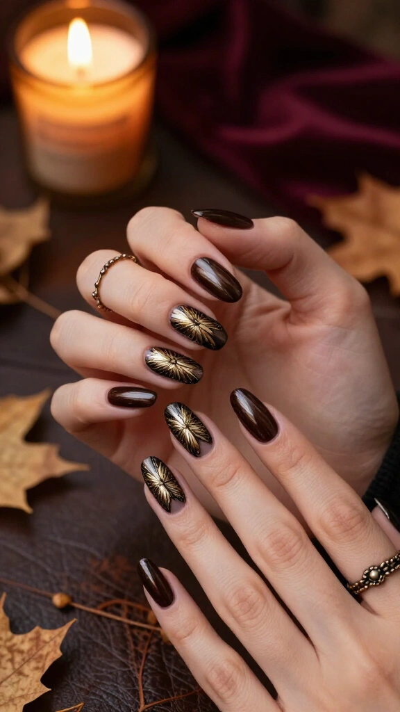 Gilded Moth Almond Nails