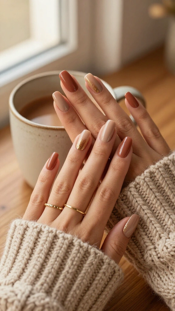 Warm Spiced Chai Dipped Nails