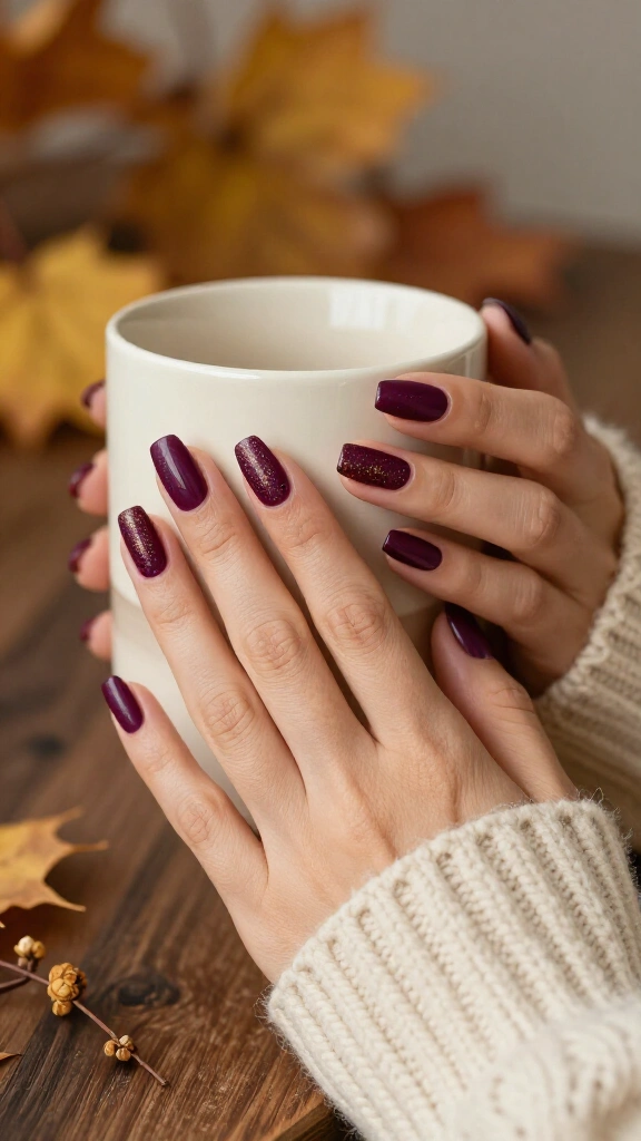 Matte Plum with Fine Gold Flecks