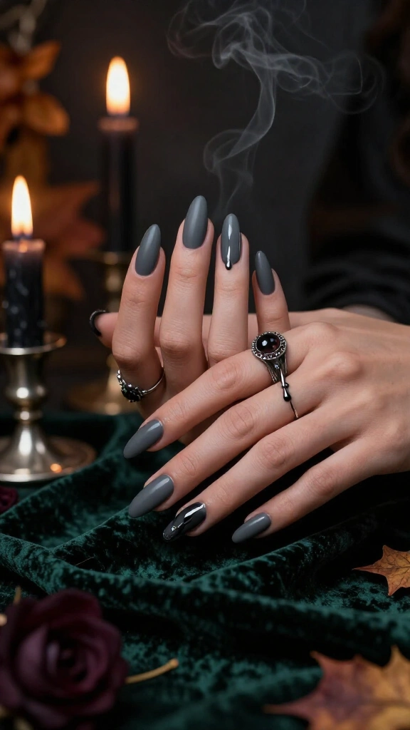 Matte Charcoal with Glossy Drips