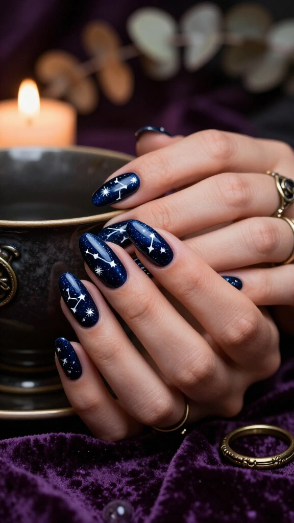 Constellation Starbursts on Midnight Navy