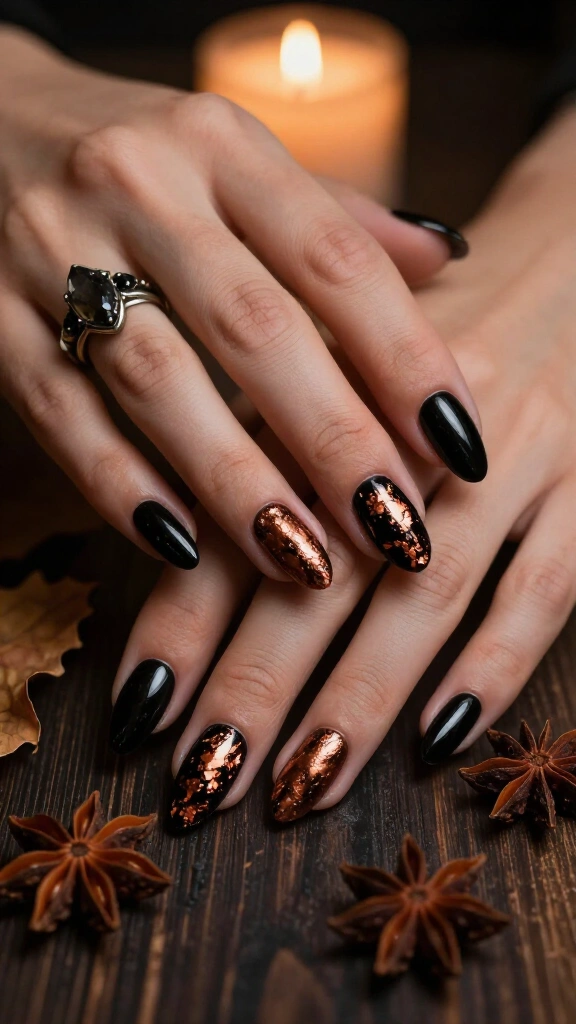 Antiqued Bronze & Metallic Copper Leaf