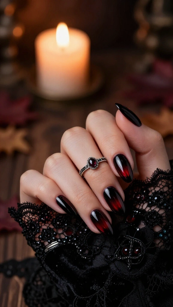 Black Cherry Glass Nails
