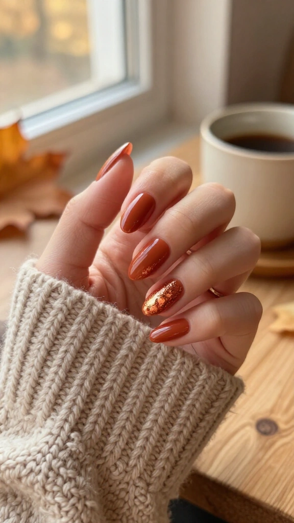 Terracotta and Copper Leaf