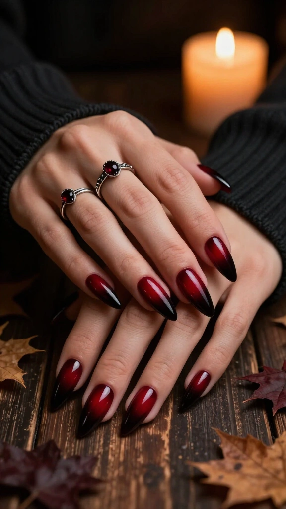 Blood Red Stiletto Ombré